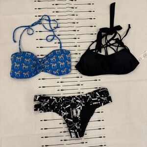 Mix and match 3 pieces set of swimsuits from Hollister and Abercrombie &Fitch .